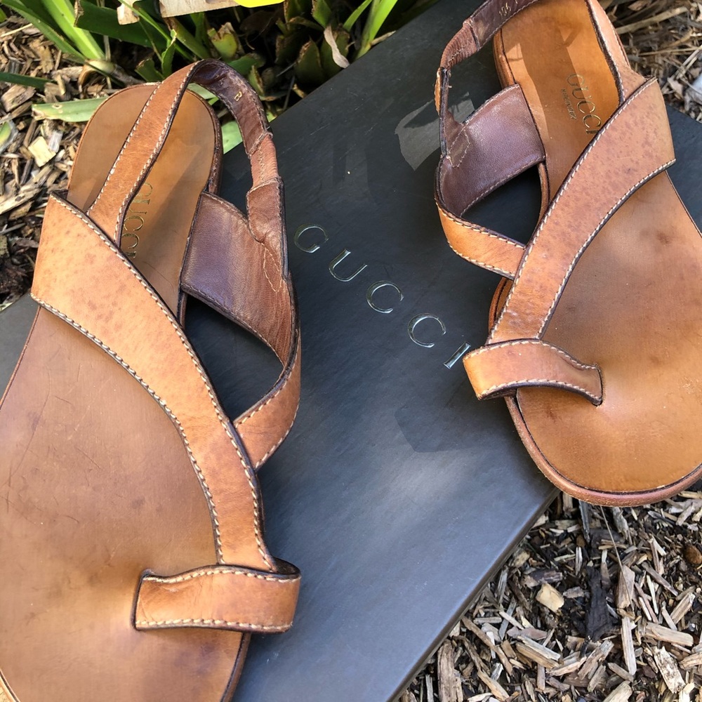 Vintage Authentic Gucci Leather Sandal